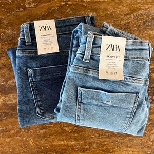 2 Zara Mid-Rise Skinny Fit Ankle Length Stretch 6 Jeans